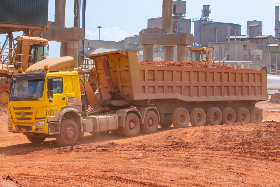GBC tipper truck loaded at the plant